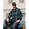 COOFANDY Mens 6.35 oz Flannel Shirts Long Sleeve Button Down Shirt Casual Shirts Work Shirts for Men(Royal Blue Black)