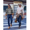 COOFANDY Mens 6.35 oz Flannel Shirts Long Sleeve Button Down Shirt Casual Shirts Work Shirts for Men(White/Black Plaid)