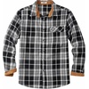 COOFANDY Mens 6.35 oz Flannel Shirts Long Sleeve Button Down Shirt Casual Shirts Work Shirts for Men(White/Black Plaid)