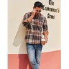 COOFANDY Mens 6.35 oz Flannel Shirts Long Sleeve Button Down Shirt Casual Shirts Work Shirts for Men(Wine Red)