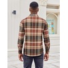COOFANDY Mens 6.35 oz Flannel Shirts Long Sleeve Button Down Shirt Casual Shirts Work Shirts for Men(Wine Red)