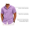 COOFANDY Men’s Short Sleeve Casual Shirt Summer Button Down Shirt Travel Vacation Shirt