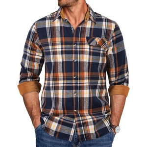 COOFANDY Mens 6.35 oz Flannel Shirts Long Sleeve Button Down Shirt Casual Shirts Work Shirts for Men(Homestead Plaid)