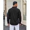 COOFANDY Men Casual Button Down Shirt Long Sleeve Untucked Denim Dress Shirt(Black)