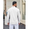 COOFANDY Men Casual Button Down Shirt Long Sleeve Untucked Denim Dress Shirt(White)