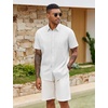 COOFANDY Men’s Button Down Shirts Short Sleeve Casual Cotton Shirts(White)