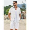 COOFANDY Men’s Button Down Shirts Short Sleeve Casual Cotton Shirts(White)