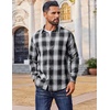 COOFANDY Mens Flannel Shirts Long Sleeve Plaid Button Down Shirts Casual(Black/White)