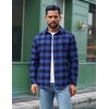 COOFANDY Mens Flannel Shirts Long Sleeve Plaid Button Down Shirts Casual(Blue Checkered)