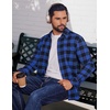 COOFANDY Mens Flannel Shirts Long Sleeve Plaid Button Down Shirts Casual(Blue Checkered)