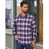 COOFANDY Mens Flannel Shirts Long Sleeve Plaid Button Down Shirts Casual(Blue/Red)