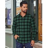 COOFANDY Mens Flannel Shirts Long Sleeve Plaid Button Down Shirts Casual(Green Checkered)