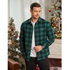 COOFANDY Mens Flannel Shirts Long Sleeve Plaid Button Down Shirts Casual(Green Checkered)