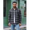COOFANDY Mens Flannel Shirts Long Sleeve Plaid Button Down Shirts Casual(Grey Checkered)