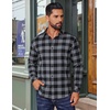 COOFANDY Mens Flannel Shirts Long Sleeve Plaid Button Down Shirts Casual(Grey Checkered)
