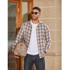 COOFANDY Mens Flannel Shirts Long Sleeve Plaid Button Down Shirts Casual(Khaki Plaid)
