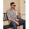 COOFANDY Mens Flannel Shirts Long Sleeve Plaid Button Down Shirts Casual(Khaki Plaid)