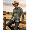 COOFANDY Mens Flannel Shirts Long Sleeve Plaid Button Down Shirts Casual(Light Green)