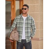 COOFANDY Mens Flannel Shirts Long Sleeve Plaid Button Down Shirts Casual(Light Green)