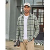 COOFANDY Mens Flannel Shirts Long Sleeve Plaid Button Down Shirts Casual(Light Green)