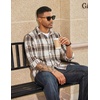 COOFANDY Mens Flannel Shirts Long Sleeve Plaid Button Down Shirts Casual(Light Khaki)