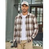 COOFANDY Mens Flannel Shirts Long Sleeve Plaid Button Down Shirts Casual(Light Khaki)