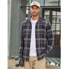COOFANDY Mens Flannel Shirts Long Sleeve Plaid Button Down Shirts Casual(Navy Tan Plaid)
