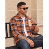 COOFANDY Mens Flannel Shirts Long Sleeve Plaid Button Down Shirts Casual(Orange Blue)