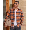 COOFANDY Mens Flannel Shirts Long Sleeve Plaid Button Down Shirts Casual(Orange Blue)