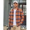 COOFANDY Mens Flannel Shirts Long Sleeve Plaid Button Down Shirts Casual(Orange Blue)