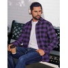 COOFANDY Mens Flannel Shirts Long Sleeve Plaid Button Down Shirts Casual(Purple)