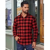COOFANDY Mens Flannel Shirts Long Sleeve Plaid Button Down Shirts Casual(Red Checkered)
