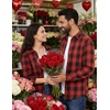 COOFANDY Mens Flannel Shirts Long Sleeve Plaid Button Down Shirts Casual(Red Checkered)