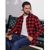 COOFANDY Mens Flannel Shirts Long Sleeve Plaid Button Down Shirts Casual(Red Checkered)