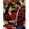 COOFANDY Mens Flannel Shirts Long Sleeve Plaid Button Down Shirts Casual(Red/Black)