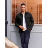 COOFANDY Mens Shirt Jacket Long Sleeve Button Down Shirt for Mens Shackets(Black)