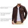 COOFANDY Mens Shirt Jacket Long Sleeve Button Down Shirt for Mens Shackets(Brown)