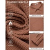 COOFANDY Men’s Waffle Shirt Jacket Casual Overshirt Long Sleeve Lightweight Textured Shacket with Pocket(Beige)