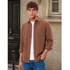 COOFANDY Men’s Waffle Shirt Jacket Casual Overshirt Long Sleeve Lightweight Textured Shacket with Pocket(Beige)