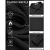 COOFANDY Men’s Waffle Shirt Jacket Casual Overshirt Long Sleeve Lightweight Textured Shacket with Pocket(Black)