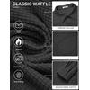 COOFANDY Men’s Waffle Shirt Jacket Casual Overshirt Long Sleeve Lightweight Textured Shacket with Pocket(Carbon Black)