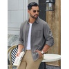 COOFANDY Men’s Waffle Shirt Jacket Casual Overshirt Long Sleeve Lightweight Textured Shacket with Pocket(Gray)