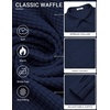 COOFANDY Men’s Waffle Shirt Jacket Casual Overshirt Long Sleeve Lightweight Textured Shacket with Pocket(Navy Blue)