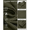 COOFANDY Men’s Waffle Shirt Jacket Casual Overshirt Long Sleeve Lightweight Textured Shacket with Pocket(Olive)