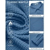 COOFANDY Men’s Waffle Shirt Jacket Casual Overshirt Long Sleeve Lightweight Textured Shacket with Pocket(Sea Blue)