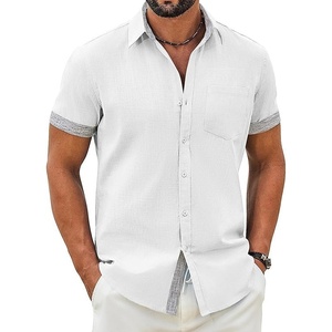 COOFANDY Men’s Button Down Shirts Short Sleeve Casual Cotton Shirts(White)