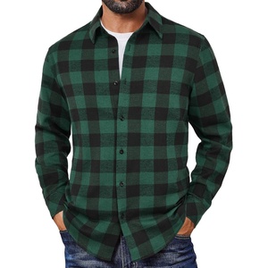 COOFANDY Mens Flannel Shirts Long Sleeve Plaid Button Down Shirts Casual(Green Checkered)
