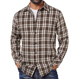 COOFANDY Mens Flannel Shirts Long Sleeve Plaid Button Down Shirts Casual(Khaki Plaid)