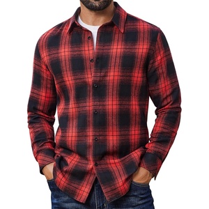 COOFANDY Mens Flannel Shirts Long Sleeve Plaid Button Down Shirts Casual(Red/Black)
