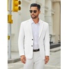 COOFANDY Men’s Casual Blazer Jacket Slim Fit Two Button Suit Jackets(White)